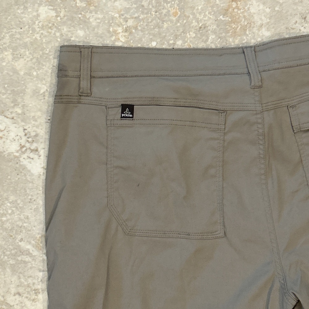 PrAna Stretch Zion Straight Pant Mens 40x32 Sandbar Khaki Belted Hiking‎ Outdoor